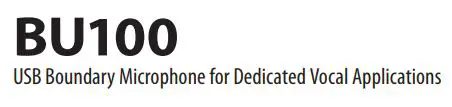 behringer USB Boundary Microphone BU100 User Guide