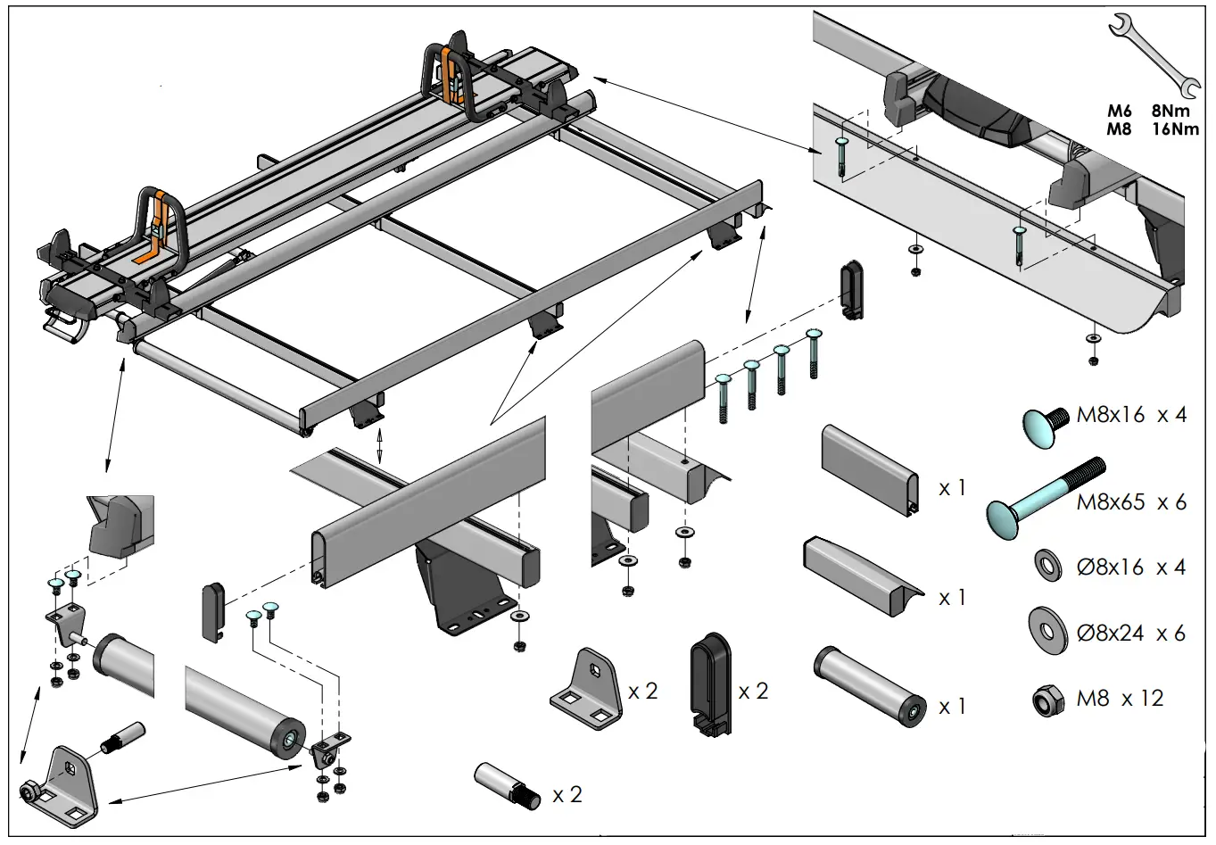 GENTILI Side Bar Kit Technical Drawing - figure 1