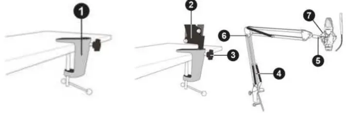 VONYX CMS Series Studio Set or Condenser Microphone - STAND ASSEMBLY INSTRUCTIONS