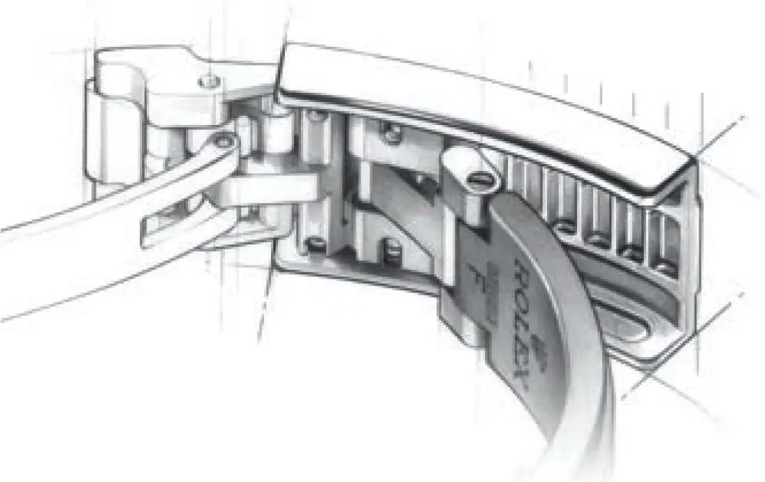 OYSTERLOCK CLASP WITH ROLEX GLIDELOCK FINE-ADJUSTMENT SYSTEM