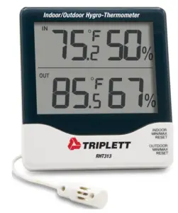 TRIPLETT RHT313 Indoor and Outdoor Hygro-Thermometer with Remote Probe
