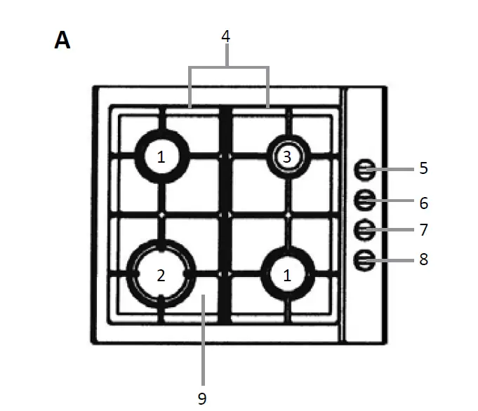TOMADO TGH6001W Gas Cooking Hob FIG 1