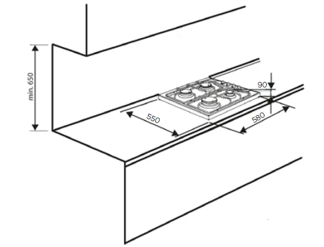 TOMADO TGH6001W Gas Cooking Hob FIG 3