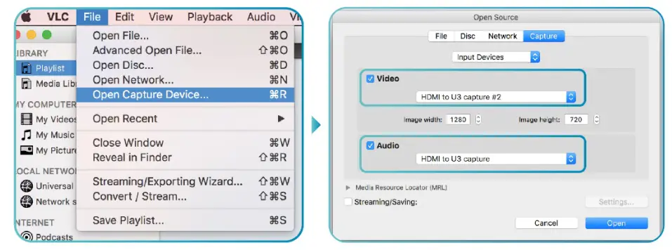 Pengo HDMI to USB 3.0 1080p GRABBER HDMI - press Open