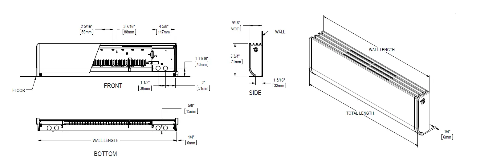 STELPRO ABA Series ABAL0452W High-End Baseboard fig 1