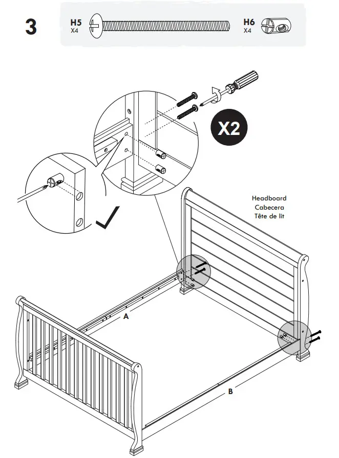 DaVinci M5789 Twin or Full Size Bed Conversion Kit - Figfure 6