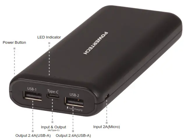 POWERTECH Portable Power Bank- Charge Your Mobile Device