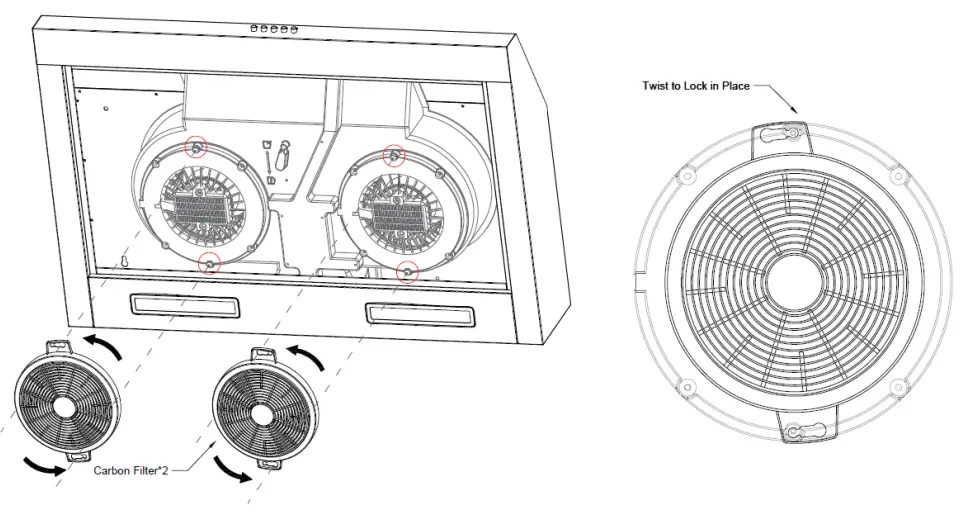 TYLZA KMJ01 0 Under Cabinet Range Hood - fig 6