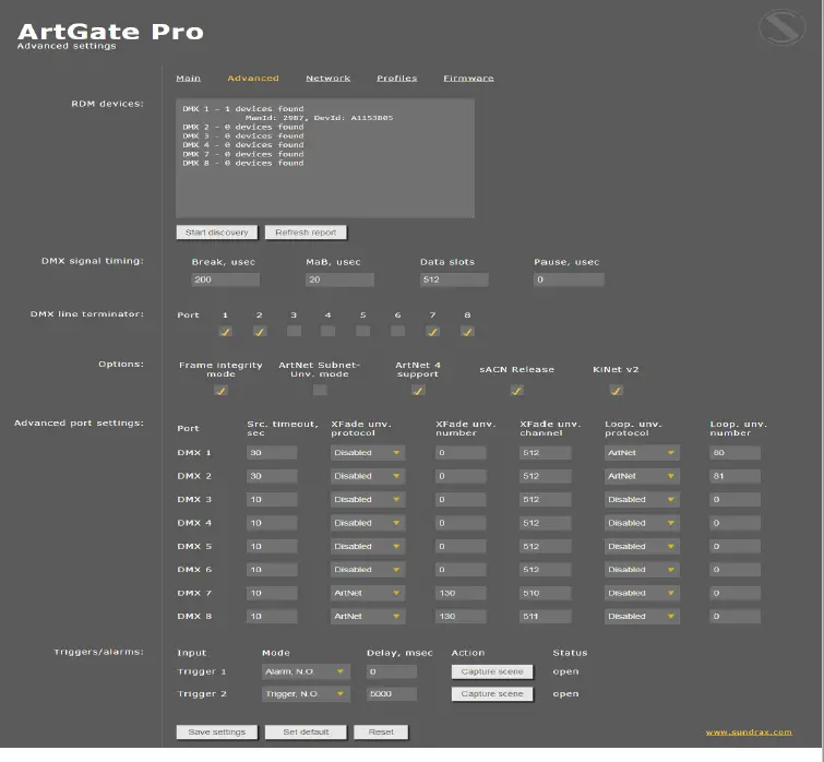 SUNDRAX RGS-X-DB-AC ArtGate DMX Ethernet Converter 9