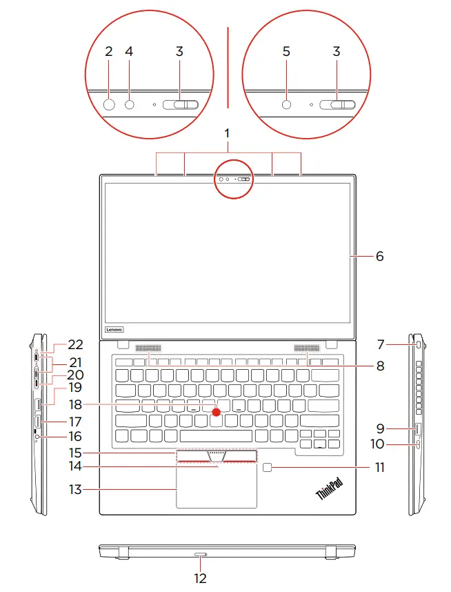 Lenovo 20U9X029US ThinkPad X1 Carbon Gen 8 Laptop fig