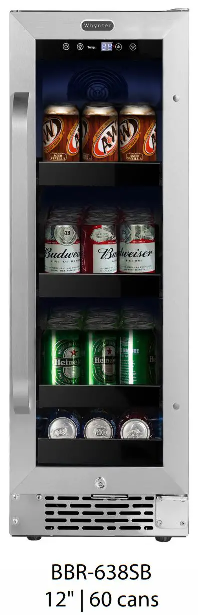 Whynter Stainless Steel Beverage Refrigerator with Reversible Door, Digital Control, Lock and Carbon - 2