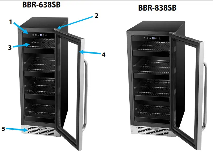 Whynter Stainless Steel Beverage Refrigerator with Reversible Door, Digital Control, Lock and Carbon - Parts
