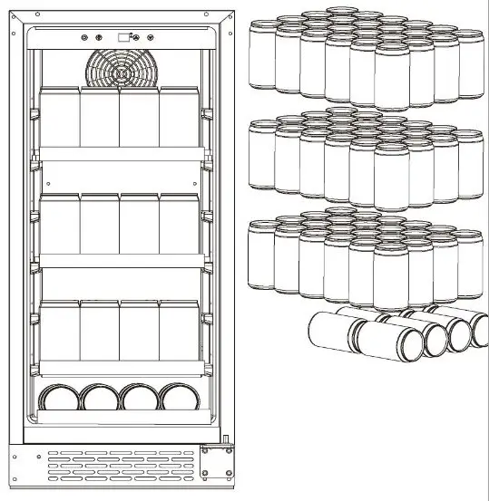Whynter Stainless Steel Beverage Refrigerator with Reversible Door, Digital Control, Lock and Carbon - Storage2