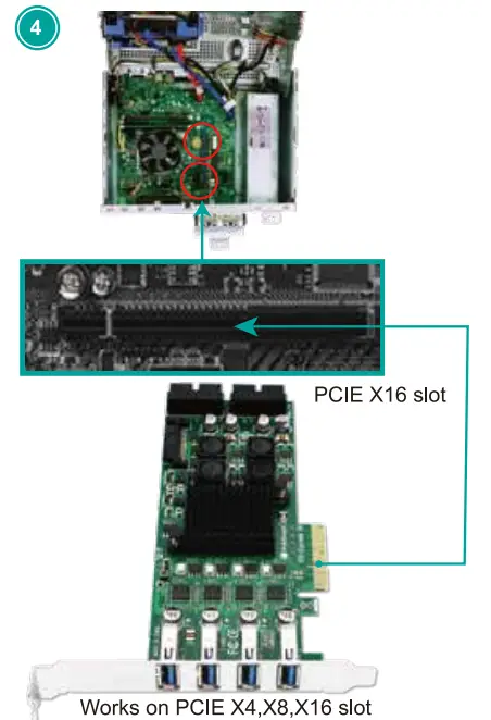 FebSmart FS-4C-U8-Pro, FS-4C-U8S-Pro PCIE X4 USB 3.0 Expansion Card 4