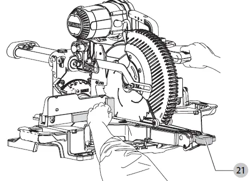 DEWALT DWS727 Miter saw with 250mm feed 1600W 15