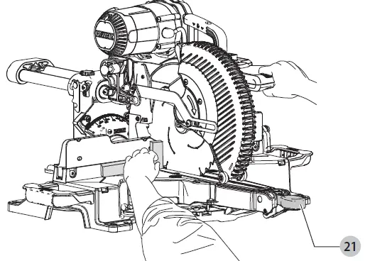 DEWALT DWS727 Miter saw with 250mm feed 1600W 16
