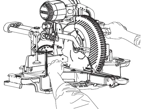DEWALT DWS727 Miter saw with 250mm feed 1600W 18