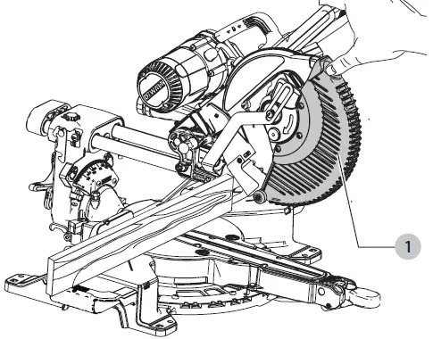 DEWALT DWS727 Miter saw with 250mm feed 1600W 32
