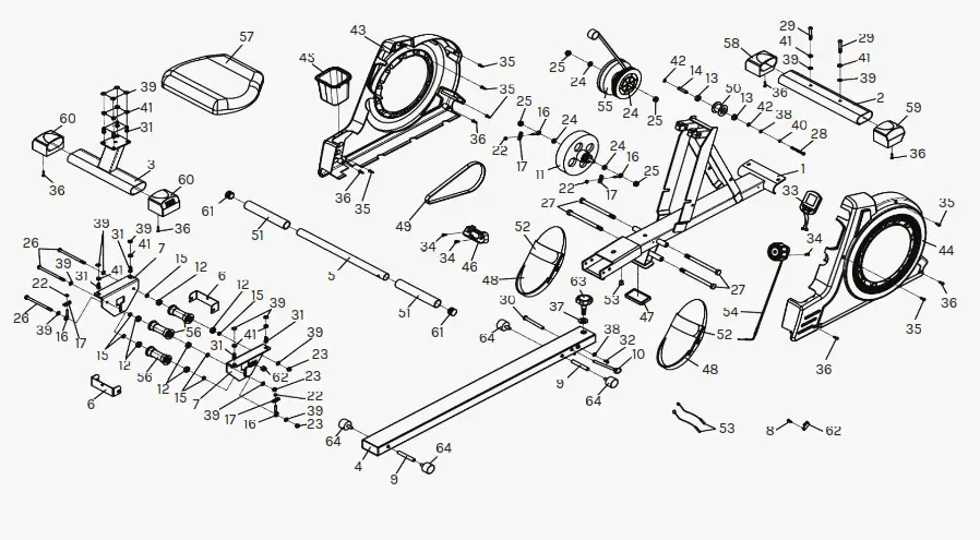 LIFESPAN ROWER - EXPLODED DIAGRAM