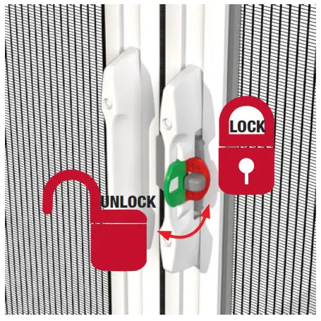 Genius Cool Retractable Screen Double Panel Door - LATCH OPERATION