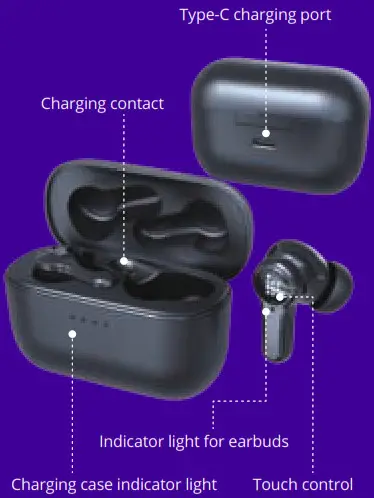 Tronsmart ONYX APEX Active Noise Cancelling In Ear Earbuds - FIGURE 1