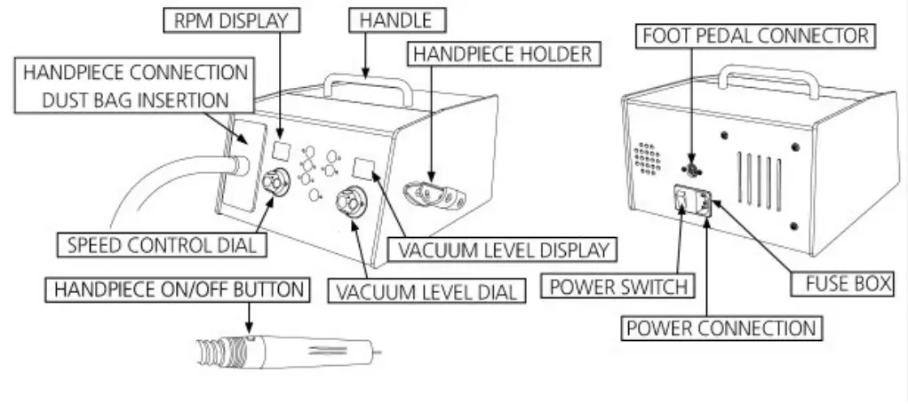 Brillian medipro Podiatry Pedicure Drill with Built In Vacuum fig 3