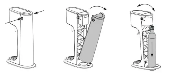 FIG 1 Inserting the gas cylinder