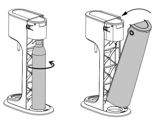 FIG 2 Inserting the gas cylinder