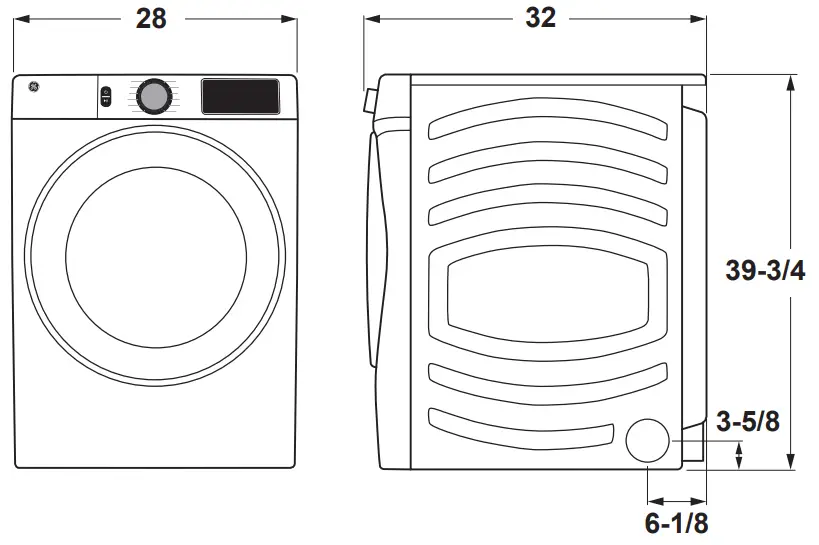 GE APPLIANCES GFD65GSSN-GSPN Capacity Front Load Gas Dryer with Steam - Fig 1