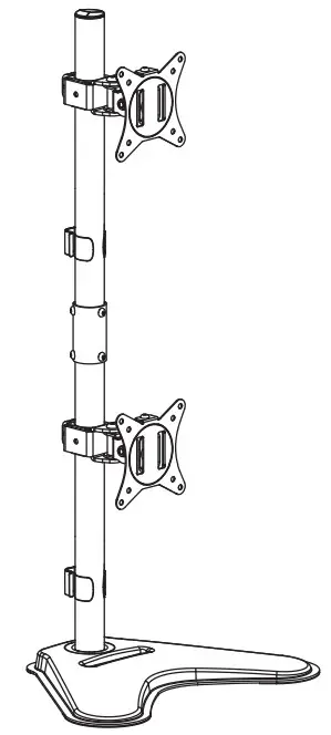 TOOQ DB1703TNV-B Desk Stand for 2 Screens 17 and 32 Inch -