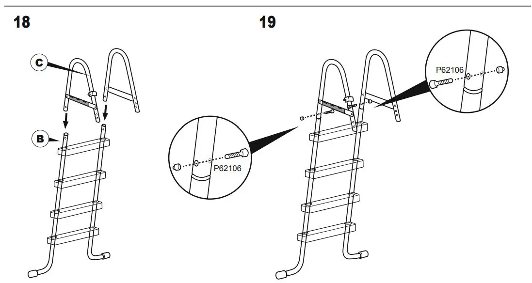 BESTWAY 58331 1.22m (48 Inch) Pool Ladder Owner's Manual - ASSEMBLY