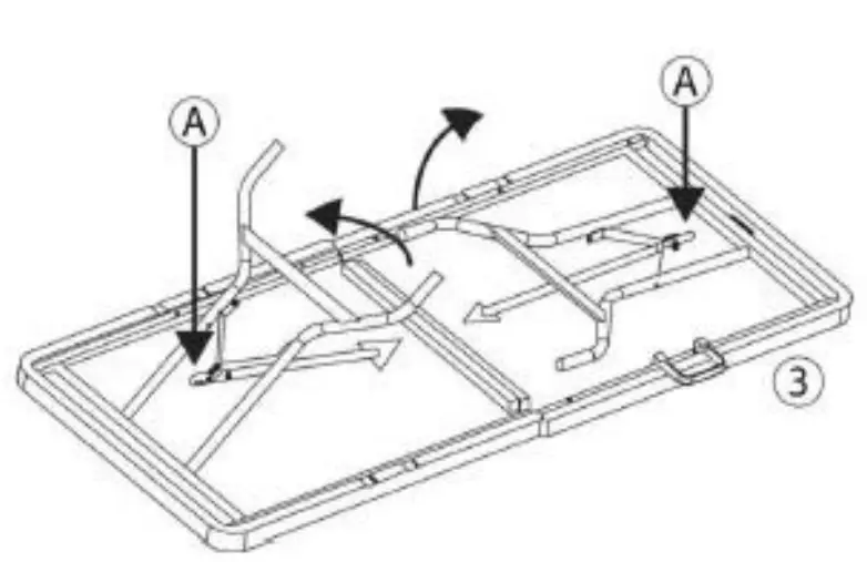 OYPLA 4671 6ft Folding Rattan Trestle Table - Fig 2