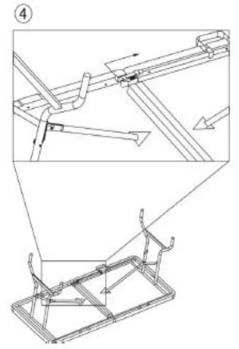 OYPLA 4671 6ft Folding Rattan Trestle Table - Fig 3
