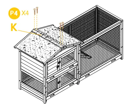 AIVITVIN-AIR-19-33-5-Inch-Indoor-and-Outdoor-Asphalt-Roof-Wheeled-Rabbit-Hutch-fig-17