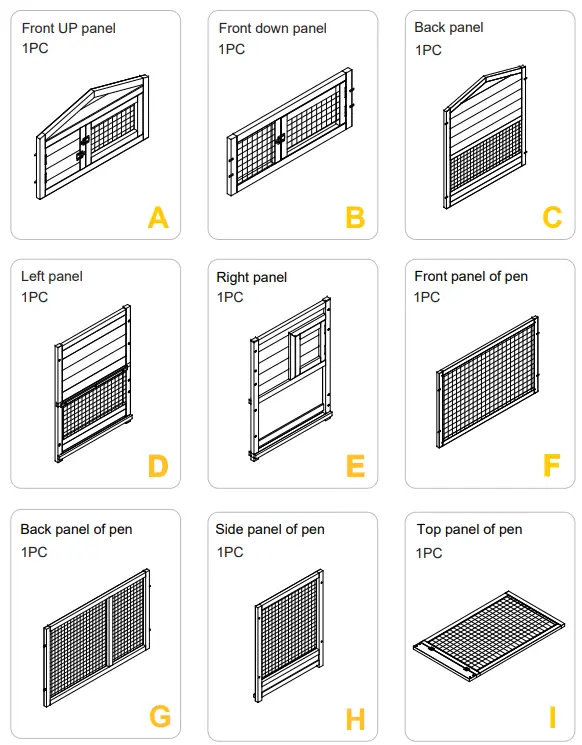 AIVITVIN-AIR-19-33-5-Inch-Indoor-and-Outdoor-Asphalt-Roof-Wheeled-Rabbit-Hutch-fig-4