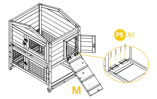 AIVITVIN-AIR-19-33-5-Inch-Indoor-and-Outdoor-Asphalt-Roof-Wheeled-Rabbit-Hutch-fig-9