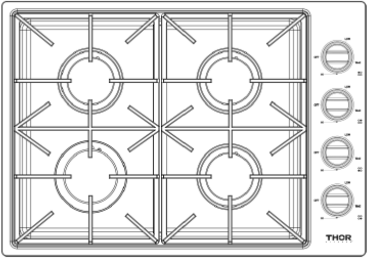 THOR KITCHEN TGC3601 Professional Drop in Gas Cooktop - fig 11