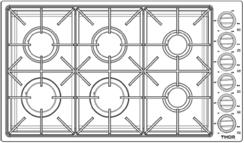 THOR KITCHEN TGC3601 Professional Drop in Gas Cooktop - fig 12