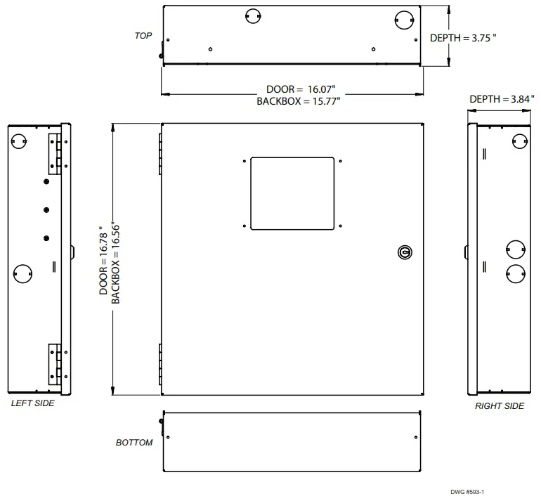 POTTER AFC-50 Fire Alarm Control Panel - Dimensions