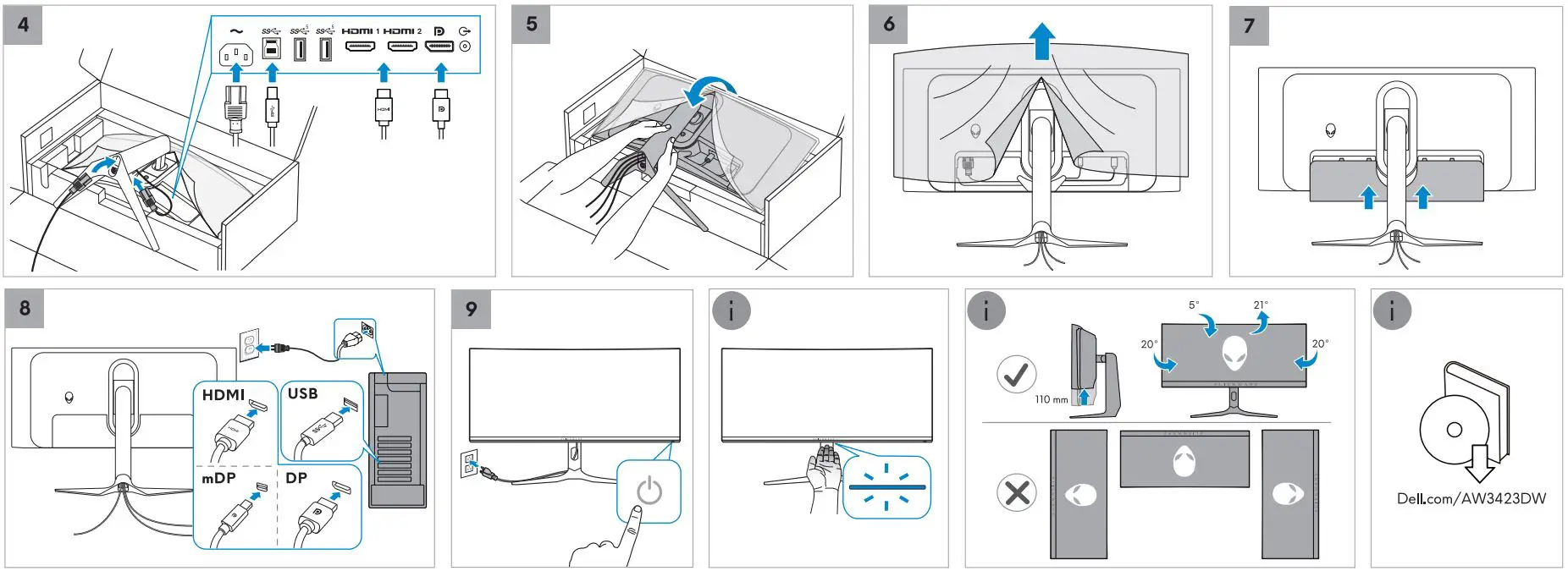 ALIENWARE AW3423DW LED Smart Display User Manual - How to use