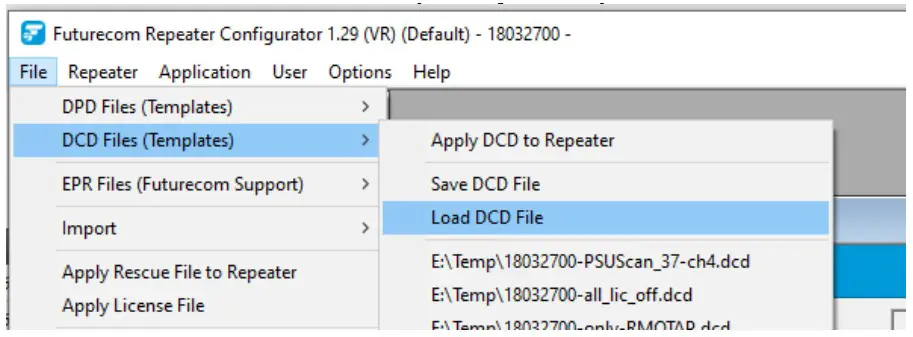 FUTURECOM DVR LX Over the Air Programming Via Radio Management - Load DCD File 2