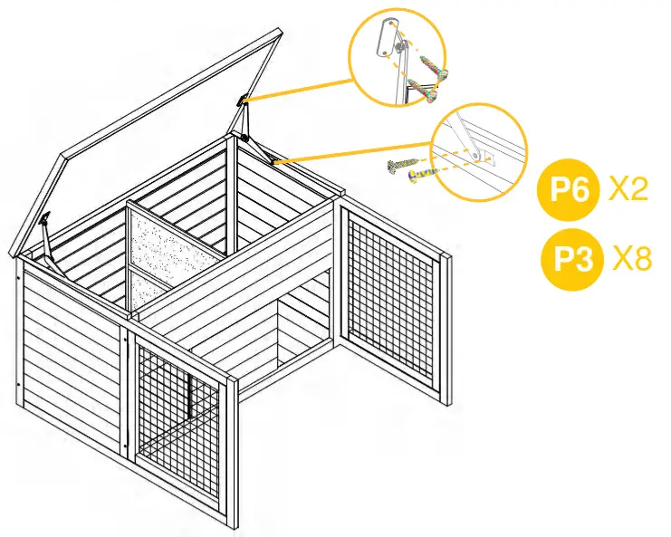 aivituvin AIR 28 Rabbit Hutch Indoor Bunny Cage - PRODUCT ASSEMBLY5