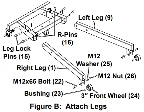 PITTSBURGH 59200 2000 LB. Foldable Engine Stand - Attach Legs