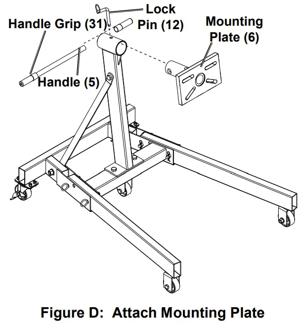 PITTSBURGH 59200 2000 LB. Foldable Engine Stand - Mounting Plate