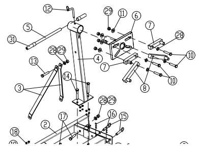 PITTSBURGH 59200 2000 LB. Foldable Engine Stand - through upper
