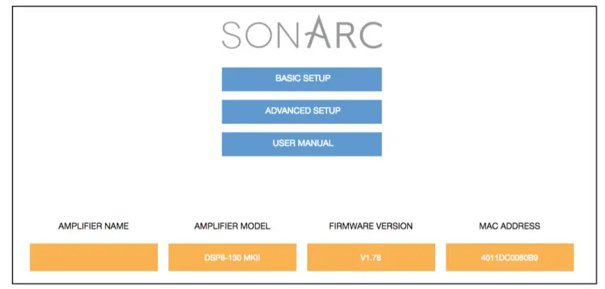 SONANCE DSP 2-750 MKII- Set -Up Options