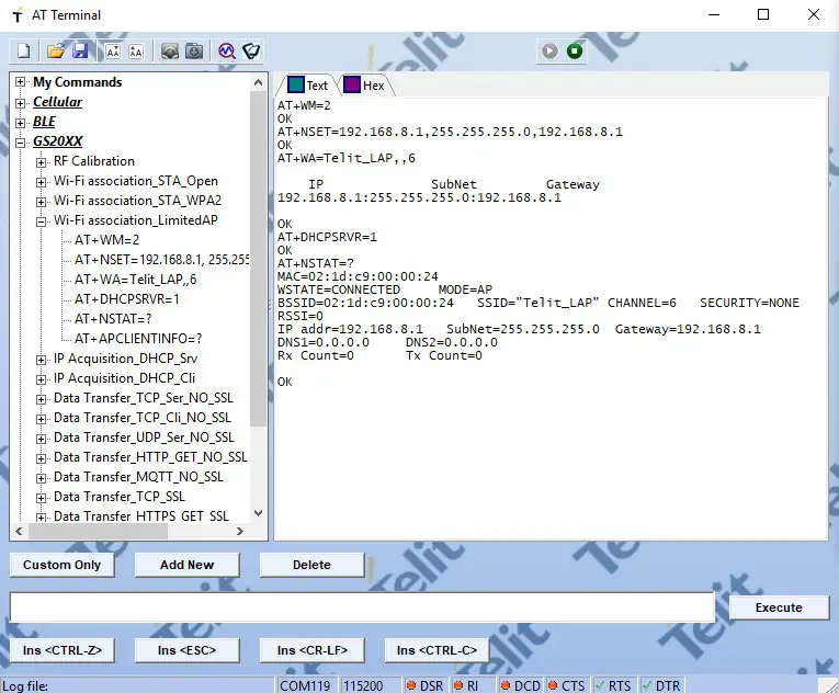 Telit WL865E4 P Evaluation Board - Wireless Operations 2