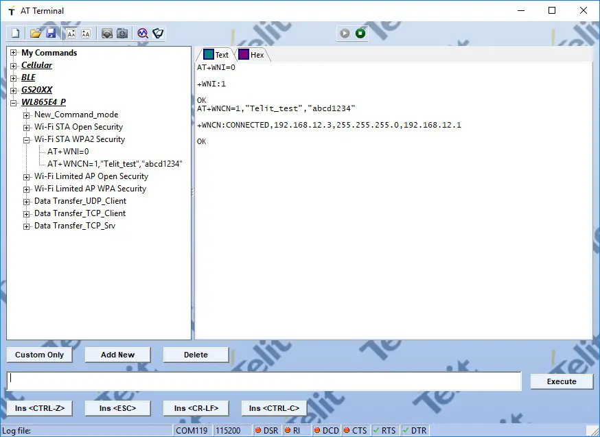 Telit WL865E4 P Evaluation Board - Wireless Operations 4