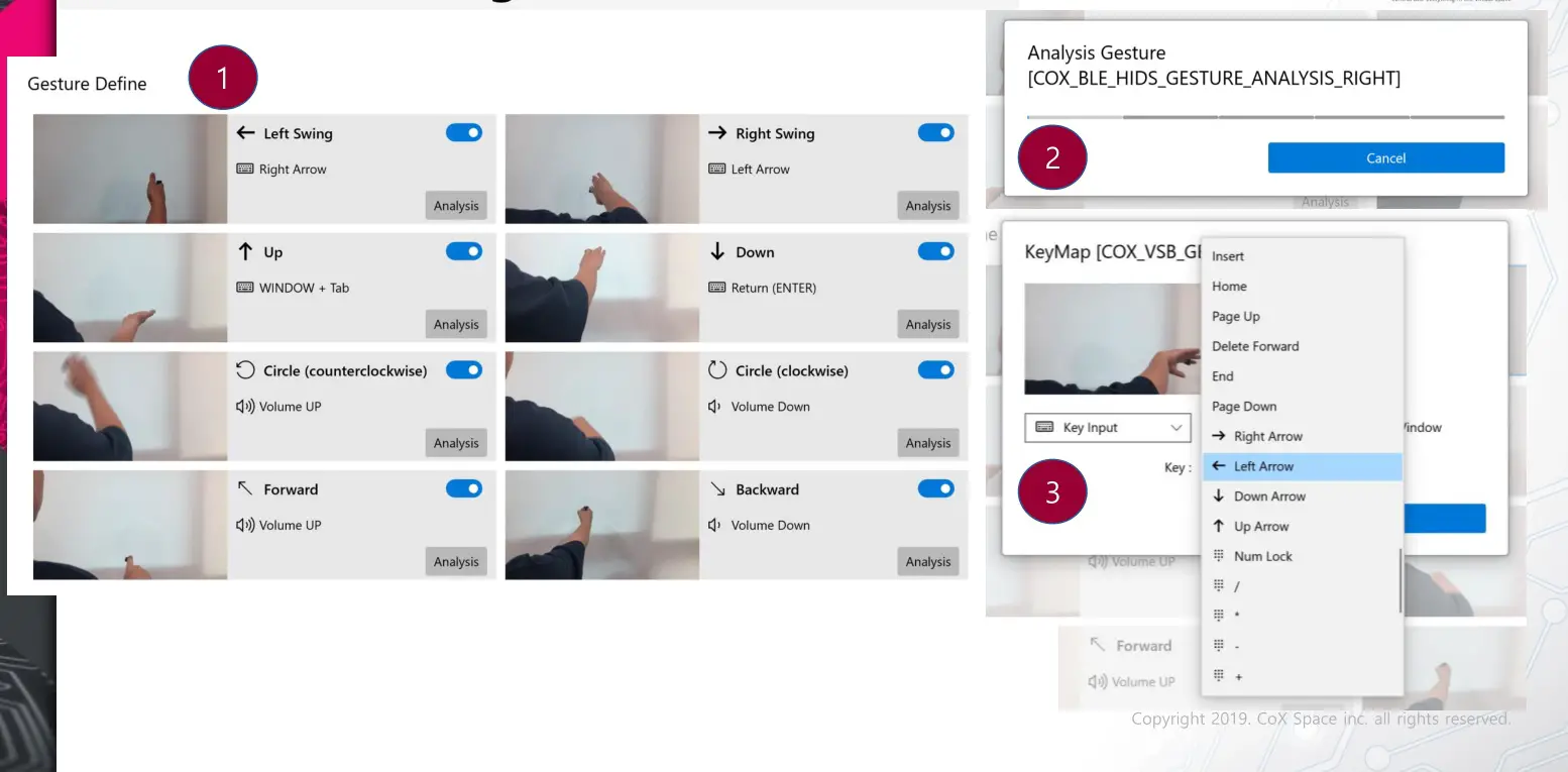 COXSPACE Snowl Gesture Ring Mouse - Machin Learning Gesture @Pre-Set 8 types