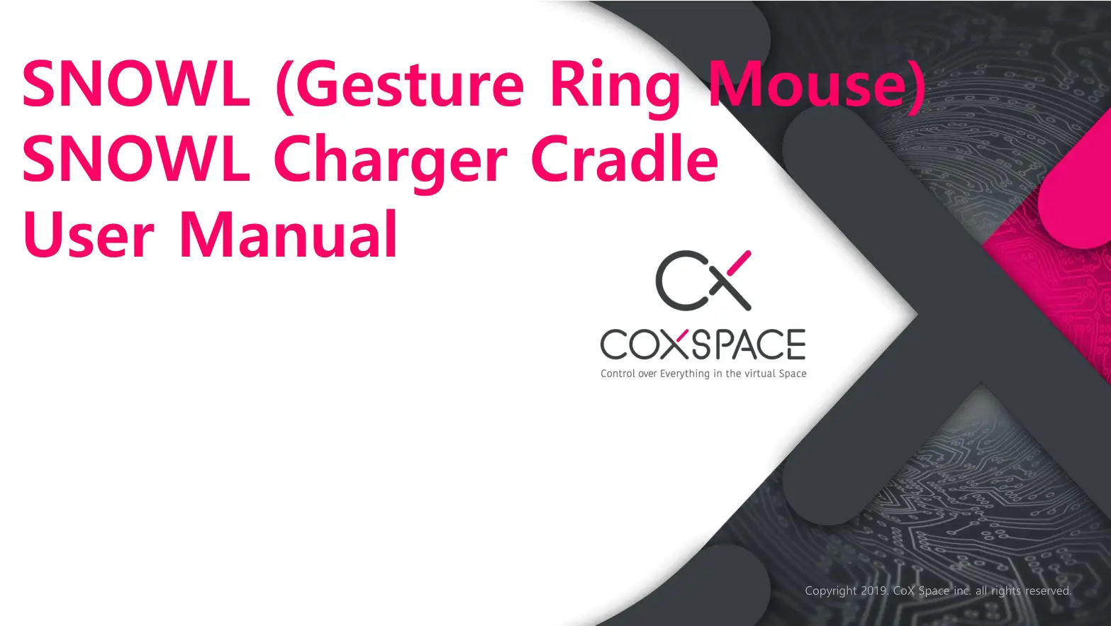 COXSPACE Snowl Gesture Ring Mouse User Manual